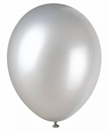 Latex ballonnen metallic zilver(10st)