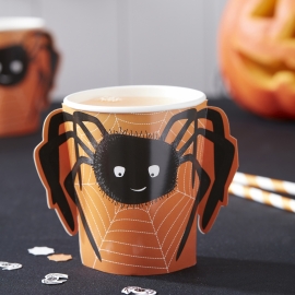 Spooky Spider Halloween feestartikelen - bekers (8st)