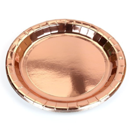 Metallic Rose Gold feestartikelen | borden (8st)