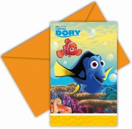 Finding Dory feestartikelen - uitnodigingen (6st)