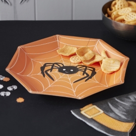 Spooky Spider Halloween feestartikelen - borden (8st)