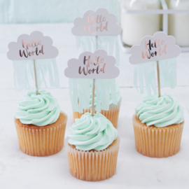 Hello World feestartikelen - Cupcake prikkers (10st)