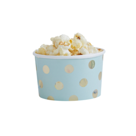 Pick & Mix feestartikelen - Polka Dot bakjes mint/goud (8st)