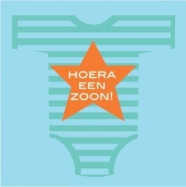 Geboorte feestartikelen: Hoera een zoon servetten (20st)