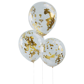 Confetti ballonnen metallic goud (5st)