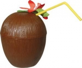 Luau/ Hawaii coconut cup kokosnoot drinkbeker