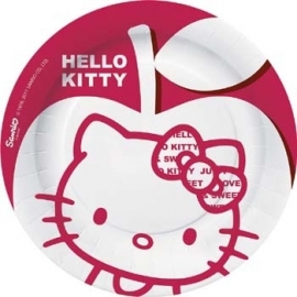 Hello Kitty Apple feestartikelen bordjes (8st)