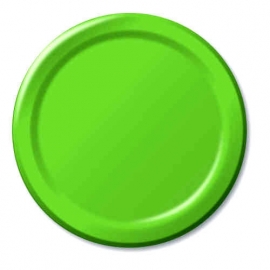 Effen kleur feestartikelen - lime groen borden (16st)