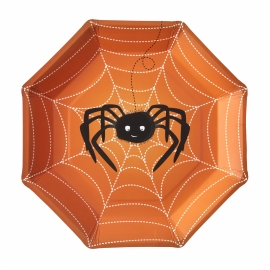 Spooky Spider Halloween feestartikelen - borden (8st)