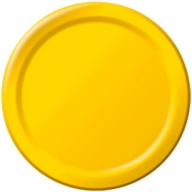 Effen kleur feestartikelen Geel borden (16st)