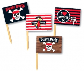 Piraten kinderfeest vlag prikkers (36st)
