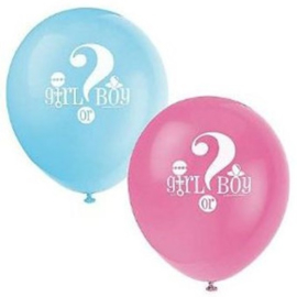 Boy or Girl? Gender Reveal feestartikelen - Latex ballonnen (8st)