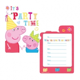 Peppa Pig feestartikelen uitnodigingen (6st)