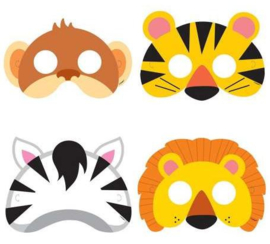 GO WILD JUNGLE PARTY | DIEREN MASKERS (8ST)