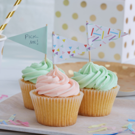 Pick & Mix feestartikelen - Confetti Sprinkles vlagprikkers (10st)
