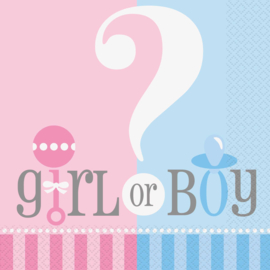 Boy or Girl? Gender Reveal feestartikelen - Servetten (20st)