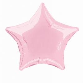 Folie/ helium ballon ster zacht roze