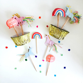 Regenbogen en eenhoorns feestartikelen - cupcake kit (48dlg)