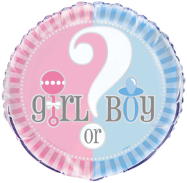 Boy or Girl? Gender Reveal feestartikelen - Folieballon