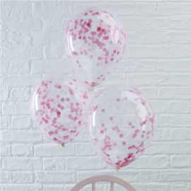 Confetti ballonnen roze (5st)