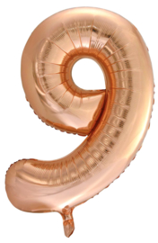 XL Folieballon (92cm) Cijfer 9 | Rose Gold