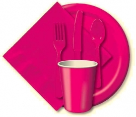 Effen kleur tafelgerei Magenta servetten (20st)