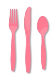 Effen kleur tafelgerei Roze bestek (18st)