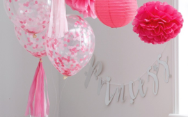 Confetti ballonnen roze (5st)