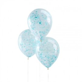 Confetti ballonnen blauw (5st)