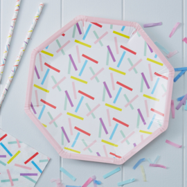 Pick & Mix feestartikelen - Confetti Sprinkles borden (8st)