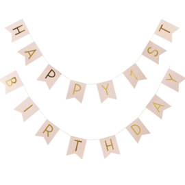 Pastel Perfection - 1e verjaardag slinger roze & goud