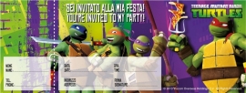 Ninja Turtles feestartikelen uitnodigingen (20st)