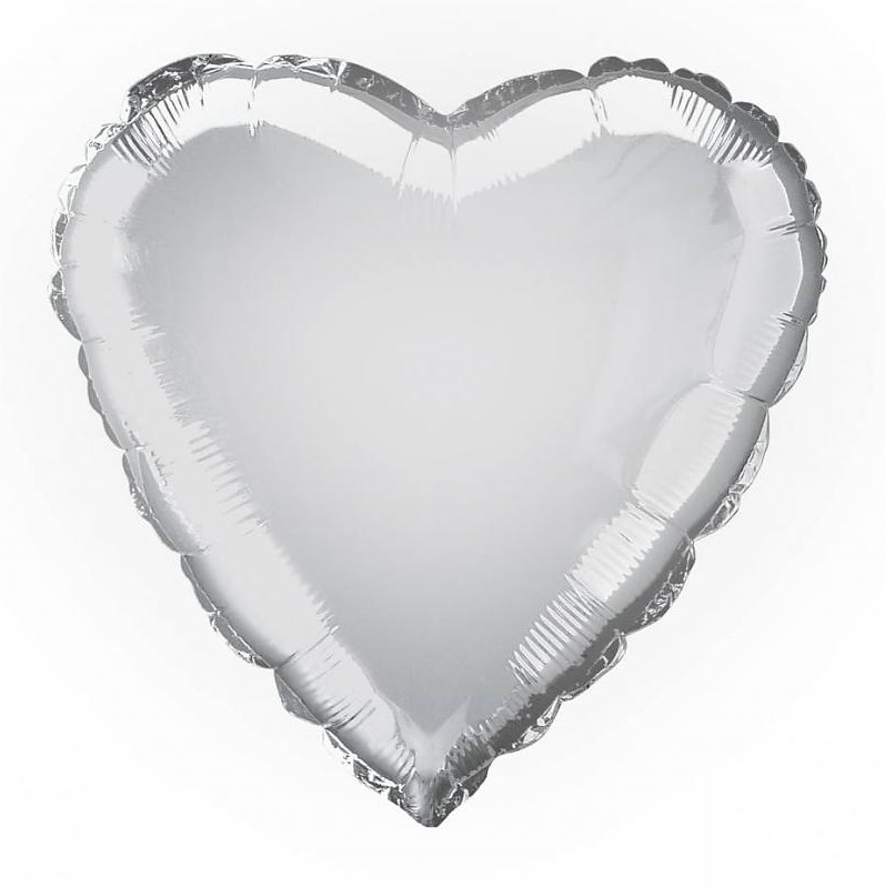 Folie/ helium ballon hart zilver