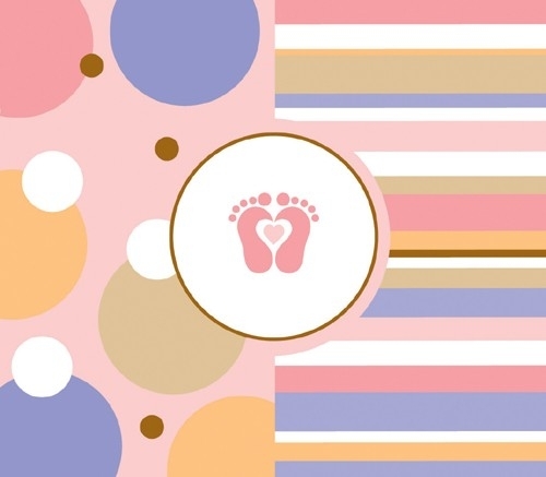 "Tiny Toes Pink" babyshower uitnodigingen (8st)