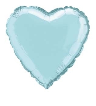 Folie/ helium ballon hart zachtblauw