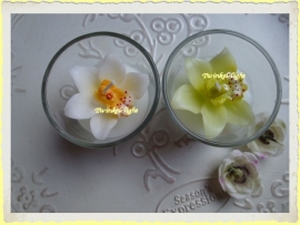 Kaars in glas met Orchidee