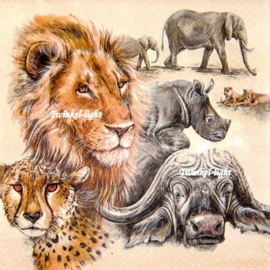 Servetten The Big Five Wild Animals