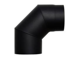 2 MM Ø 125 mm kachelpijp bocht 90 graden - Zwart