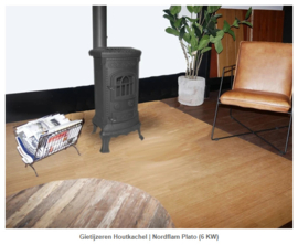 Gietijzeren Houtkachel | Nordflam Plato (6 KW)