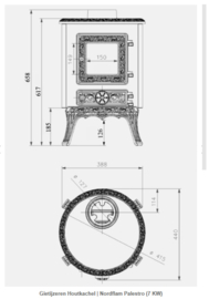 Gietijzeren Houtkachel | Nordflam Palestro (7 KW)