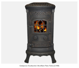 Gietijzeren Houtkachel | Nordflam Plato Patina (6 KW)