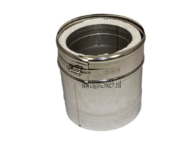 ISOTUBE Plus Ø 80/130 mm dubbelwandige kachelpijp 20 cm lengte - rvs