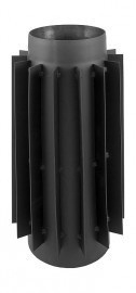 2 MM enkelwandige Ø 150 mm kachelpijp warmtewisselaar 50 cm - zwart