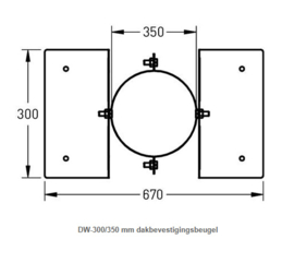 DW-300/350 mm dakbevestigingsbeugel