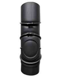 2 MM enkelwandige Ø 150 mm kachelpijp bocht 90º verstelbaar - zwart