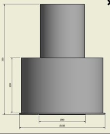 Pelletpijp Muurmof verloop EW 80-80mm x DW 150 mm