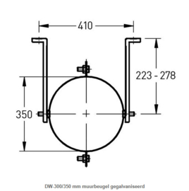 DW-300/350 mm muurbeugel gegalvaniseerd