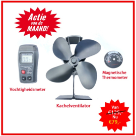 Vochtigheidsmeter Kachelventilator Thermometer set
