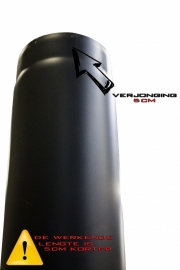 EW200  2mm Smoorklep pijp 100cm met verjonging (Kleur: Zwart)