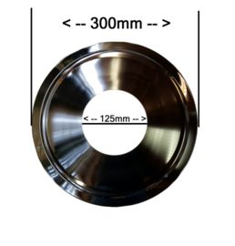 Rozet RVS Ø125mm